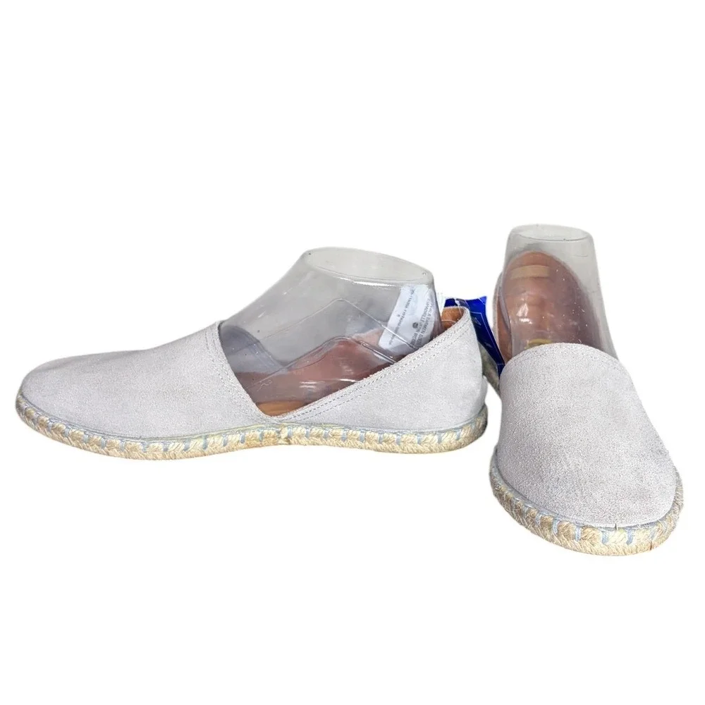 Verbenas Grey Espadrille Flats NWT Carmen Suede Spain Women's Size 10/41
